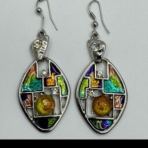 Colorful Mosaic Drop Earrings